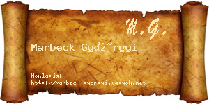 Marbeck Györgyi névjegykártya